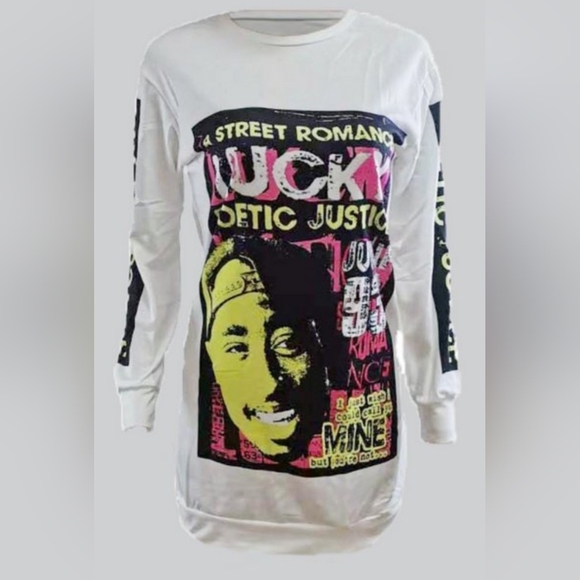 NWT 2PAC Stylish Mini T-shirt Dress - Picture 2 of 4